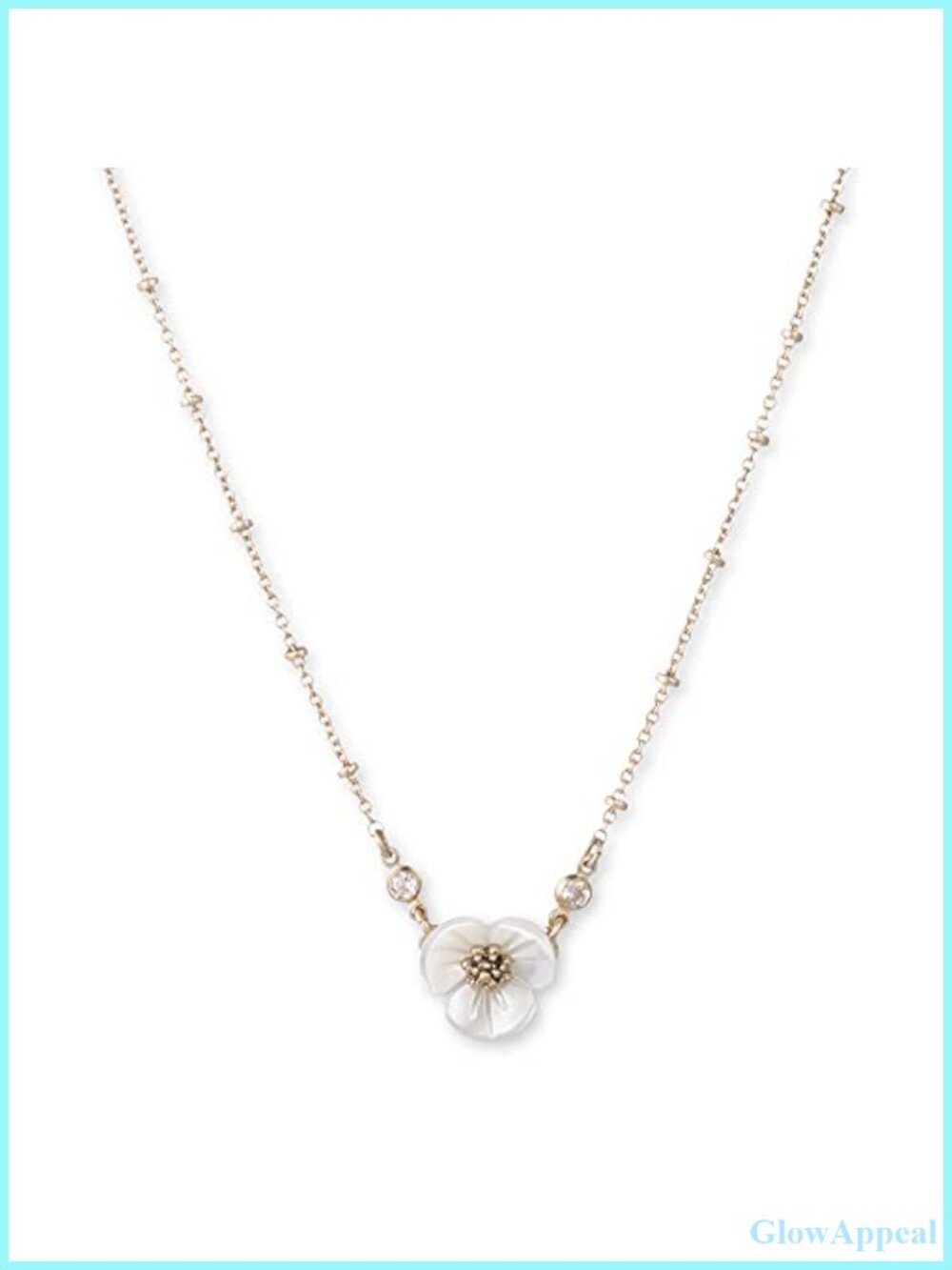 Lonna & Lilly Gold Tone Flower Pendant Necklace 16 Inch Created Opal